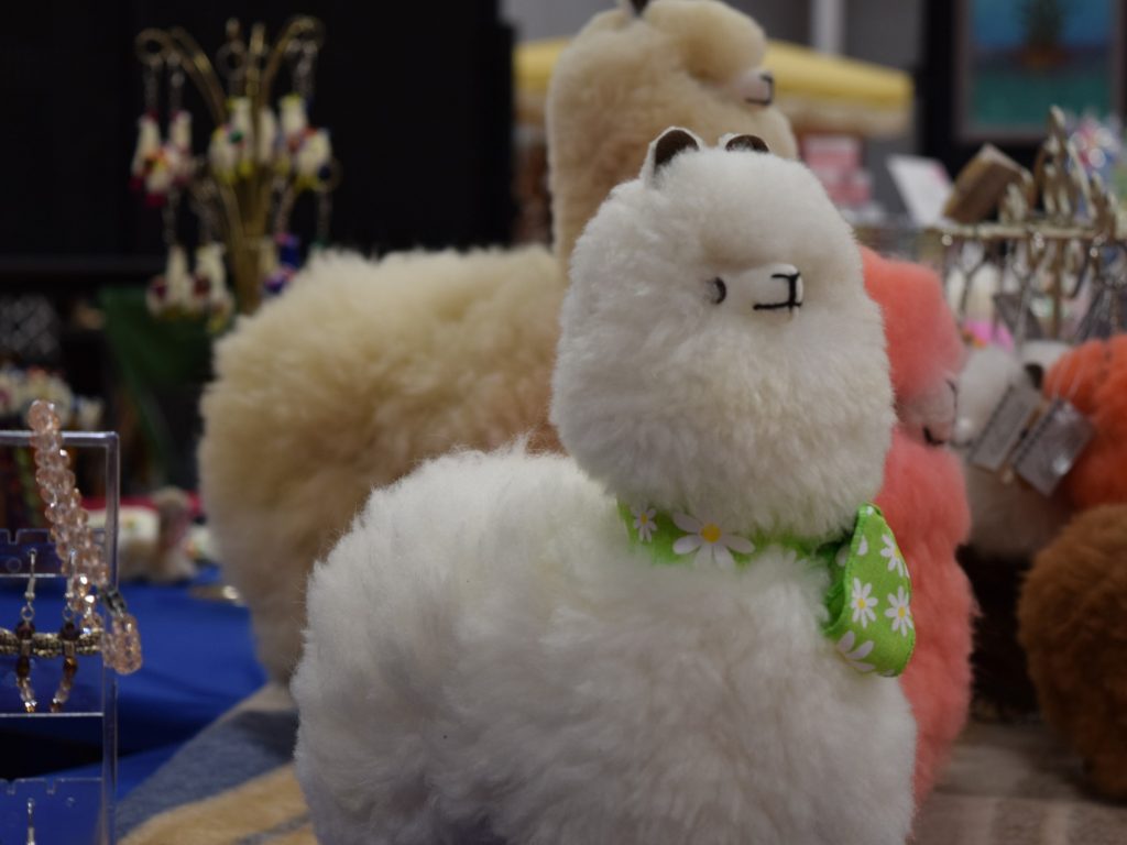 photo of plush toy at a vendor table at a recent artisan show